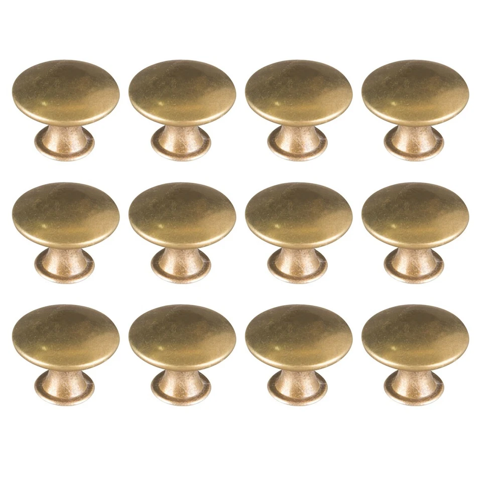 12X Antique Brass Drawer Handles Zinc Alloy Kitchen Cabinet Knobs - Image 3 of 4