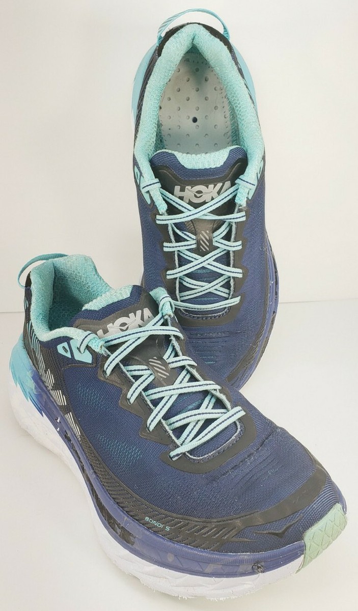 Hoka One One Bondi 5 Blue/Teal Running Athletic Shoes Men display picture 1