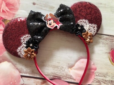 Pirates of the Caribbean Minnie Mouse ear Headband- Disneyland