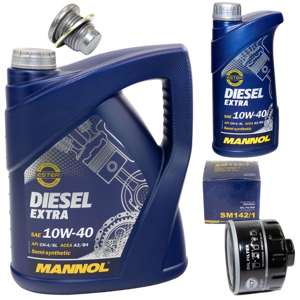 MotoröL Set 10W40 6 Liter + ÖLfilter Sm 142/1 + Schraube FüR Renault Master Ii-image