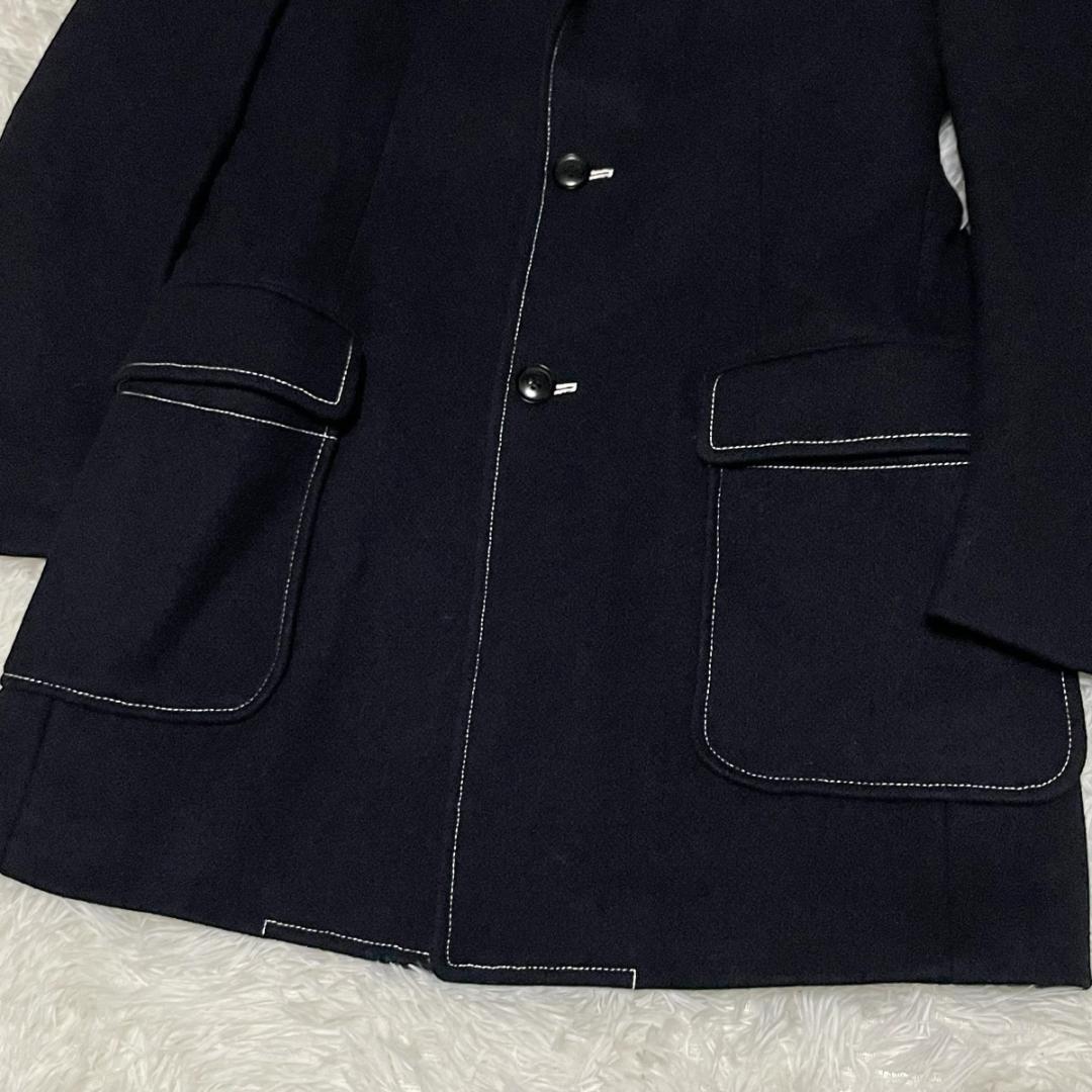 Marka Heavy Melton Chester Coat Size 2 Navy Blue Made in Marka Heavy Melton Chester Coat Size 2 Navy Blue Made in
