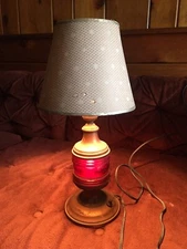 Vintage Rare Maritime Nautical Red Plug-In Desk Table Lamp - Works
