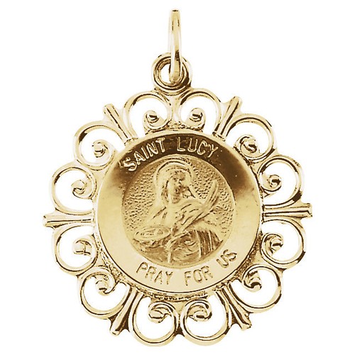 St. Lucy Medaille in 14K Gelbgold - Bild 1 von 4