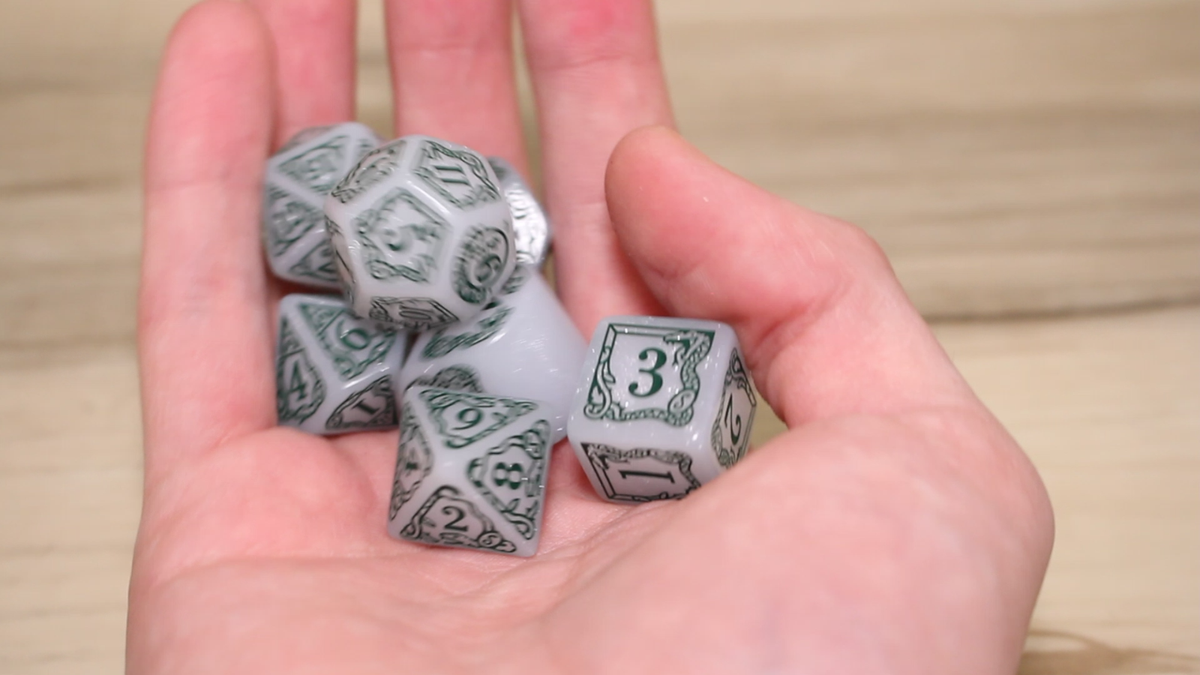 Q Workshop Harry Potter Slytherin Modern Dice Set - White (7