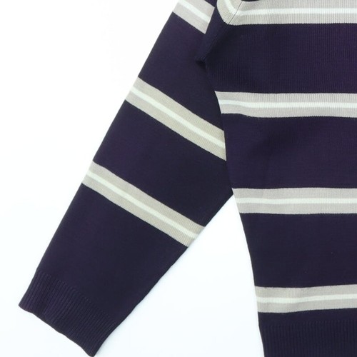 RRAPIDFIRE Mens Purple Striped Acrylic Blend Sweatshirt Size S - Picture 12 of 12