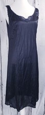 VTG Nancy King Lingerie Dress Full Slip Lace Nylon Nightgown 2153 Black Size 34