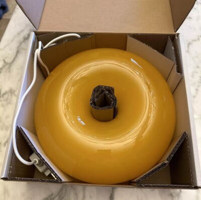 IKEA VARMBLIXT LED Table/Wall Donut Lamp Orange Glass/Round Sabine