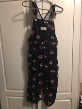 OSHKOSH B'GOSH GIRLS VINTAGE 3T TODDLER BLUE CORDUROY FLORAL OVERALLS RARE