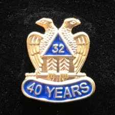 Masonic 32nd Degree 40 Year Lapel Pin (SR40-LP)