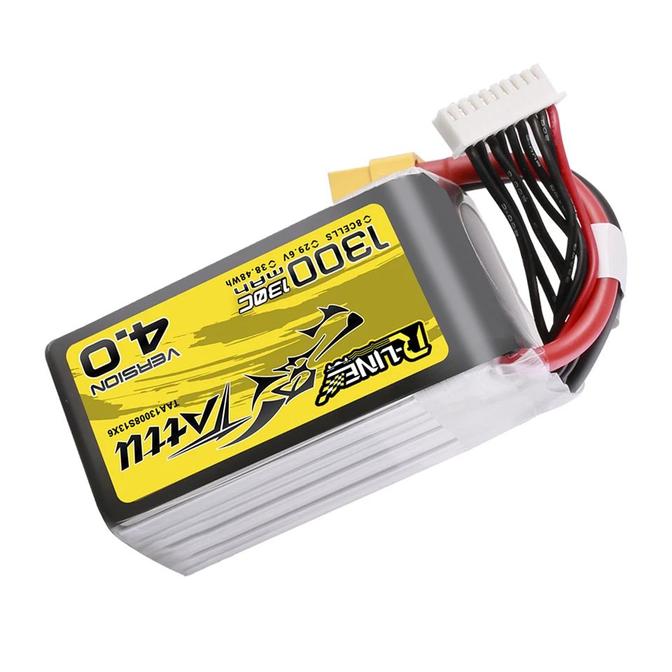 2X Tattu R-Line 1300mAh 130C 29.6V 8S Lipo Battery XT60 For FPV RC Helicopters - Image 3 of 4