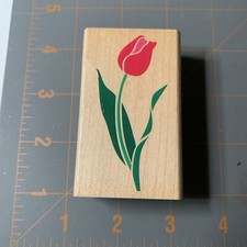 Rubber Stampede- Posh Impressions Tulip Flower Wood Mounted stamp Floral