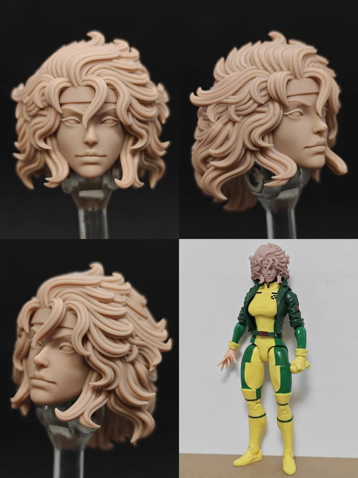 1/12绘画漫画安娜·玛丽·流氓头雕刻适合6英寸ML可动人偶 — 第 4/4 张图片