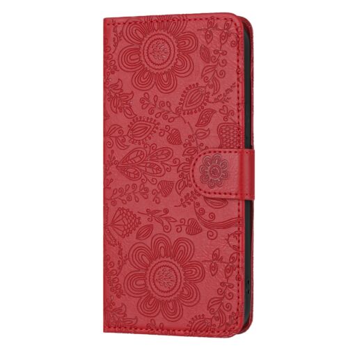 Floral Prägung Kunstleder Brieftasche Flip Handy Hüllen Cover Handschlaufe - Bild 60 von 66