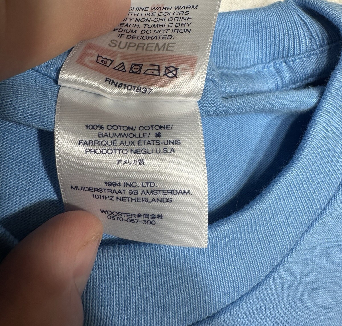 Supreme Pinline Tee 'Bright Blue' SS24 Size M | eBay