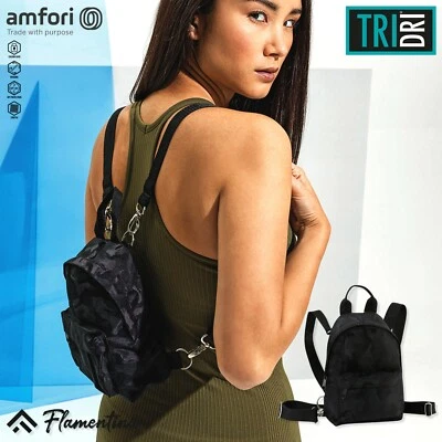 TriDri Camo Mini Backpack Camouflage Bag Adjustable Straps Zip Pocket Rucksack