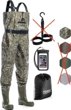 Foxelli X7706 Mens Chest Waders Camo Hunting Fishing Waders with Boots Size 9