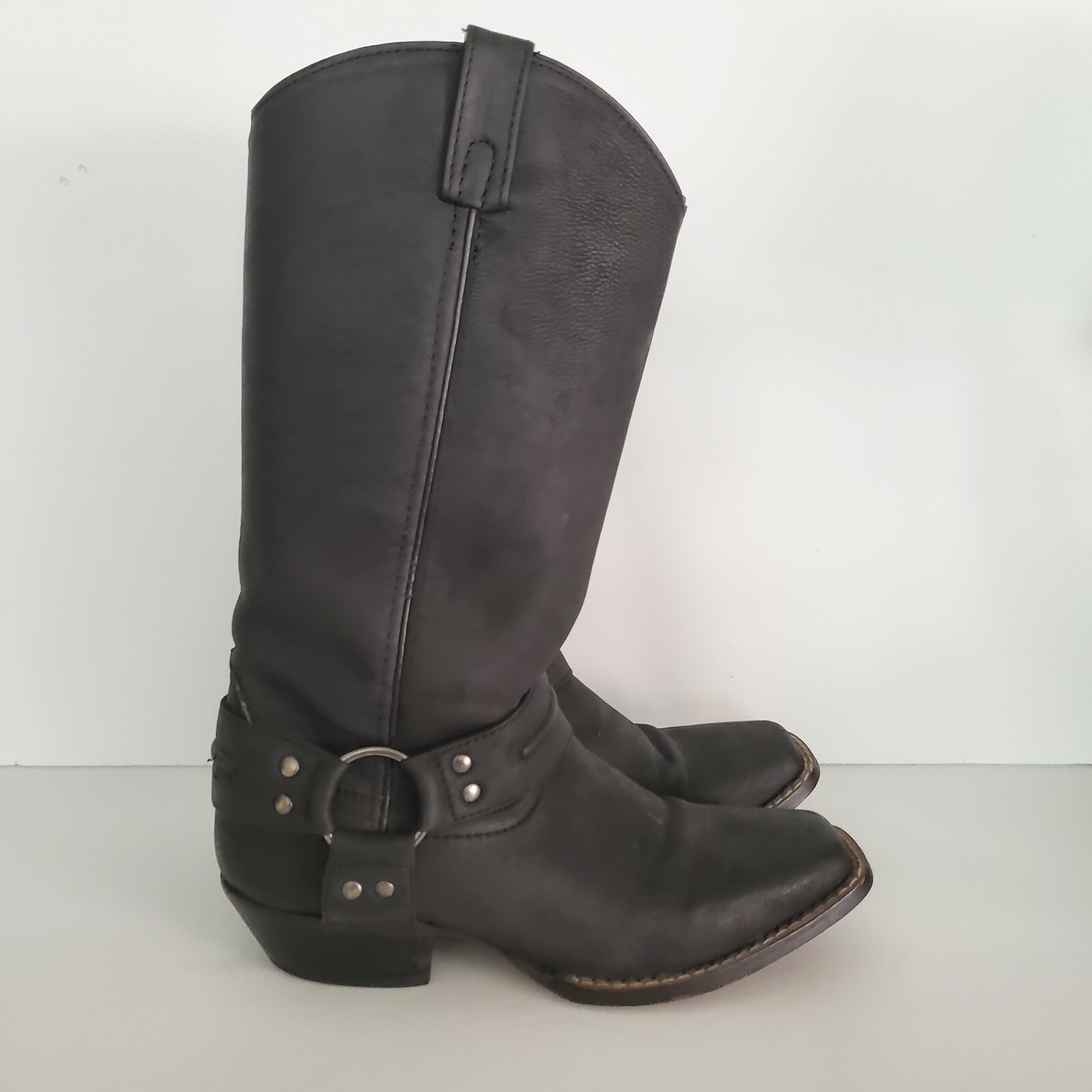 leather biker boots size 6