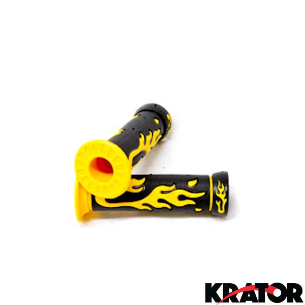 Par de empuñaduras amarillas para manillar de motocicleta gel suave 7/8" goma cómoda Honda Foto 3 de 3