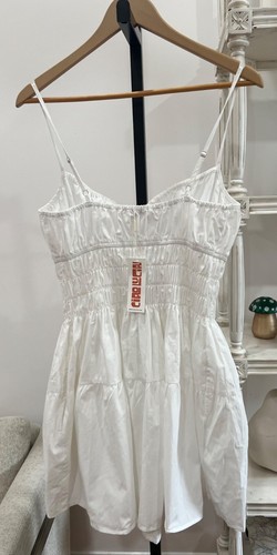 Ciao Lucia Caserto Dress White Cotton Milkmaid Tie Size Large $345 - Picture 6 of 7