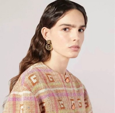 GUCCI Ohrringe Double G Löwenkopf Gold