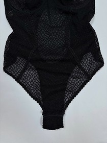 Aubade Women&rsquo;s Black Sheer Mesh Lace Bodysuit Made in France Size US 36 / EUR 80