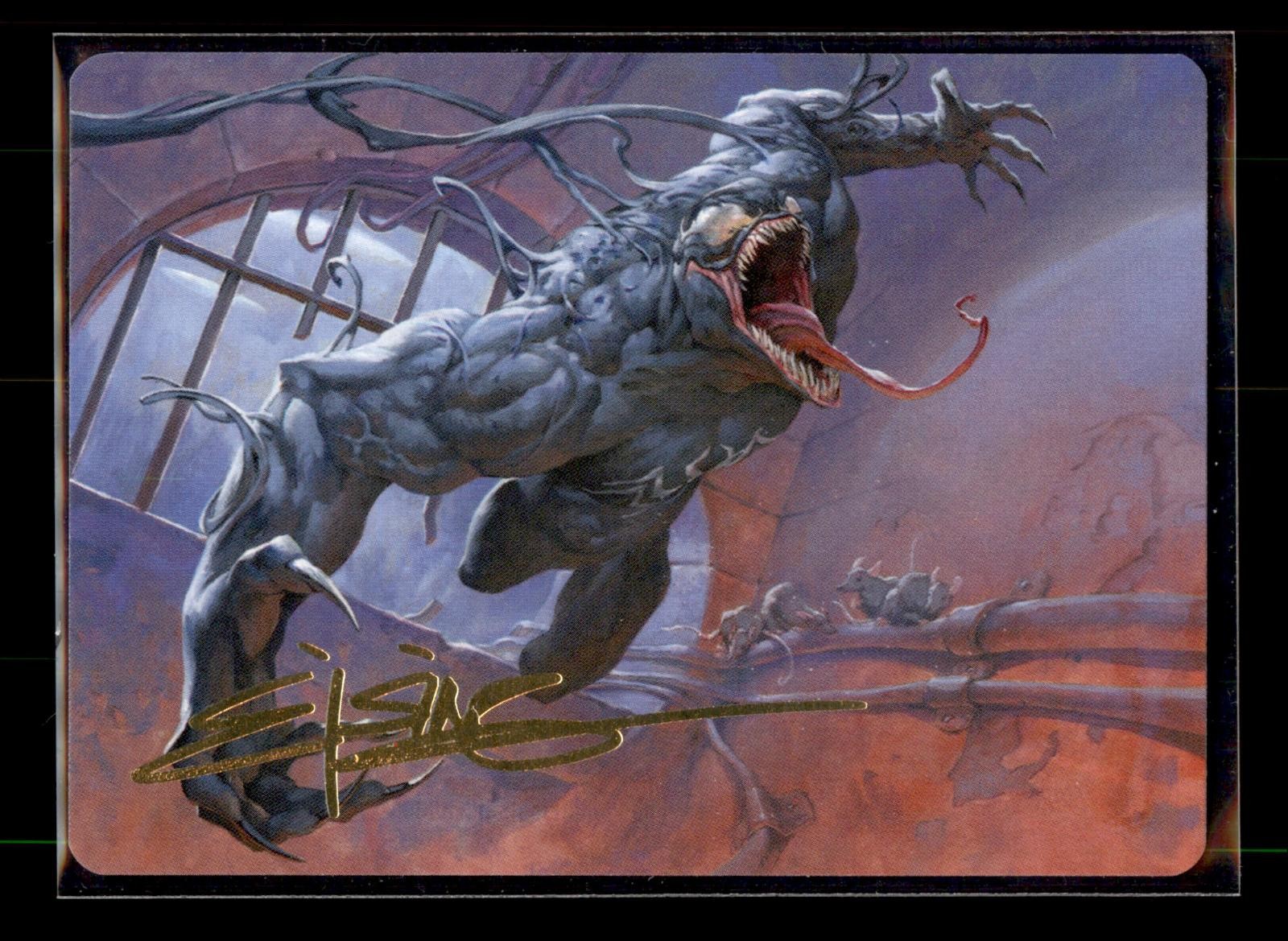 Venom, Evil Unleashed Art Card Gold Signature Marvel's Spider-Man MTG NM