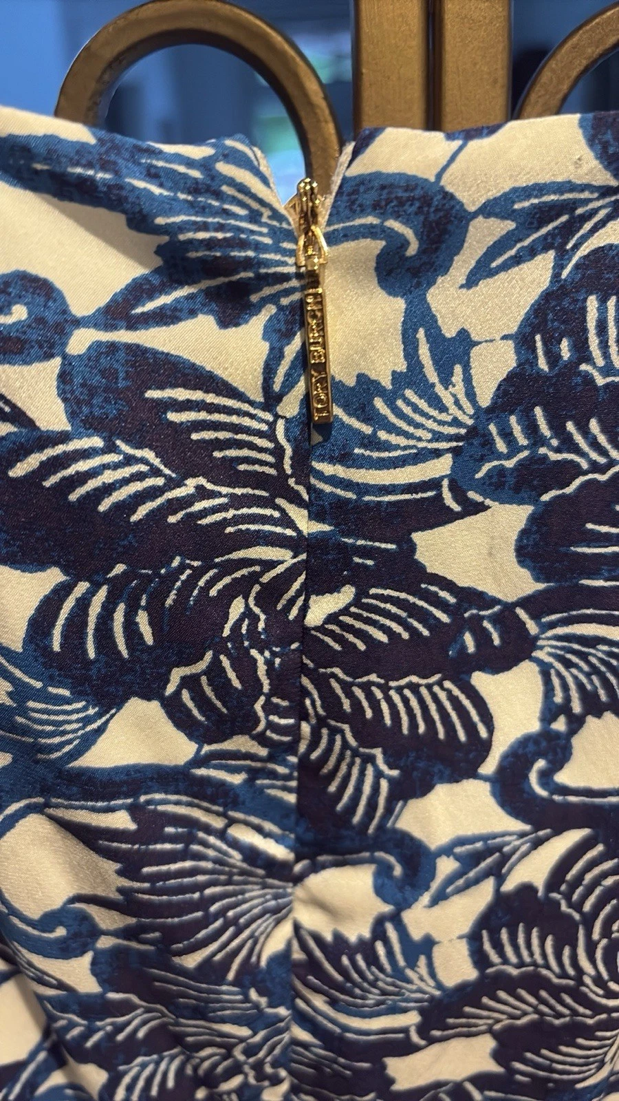 Stampa floreale senza maniche plissettata adatta a svasare Tory Burch seta spandex logo 4