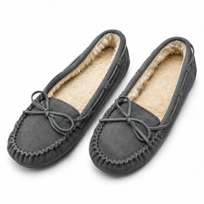 Dream Pairs Faux Fur Moccasin Slippers Gray Women s Size 10W