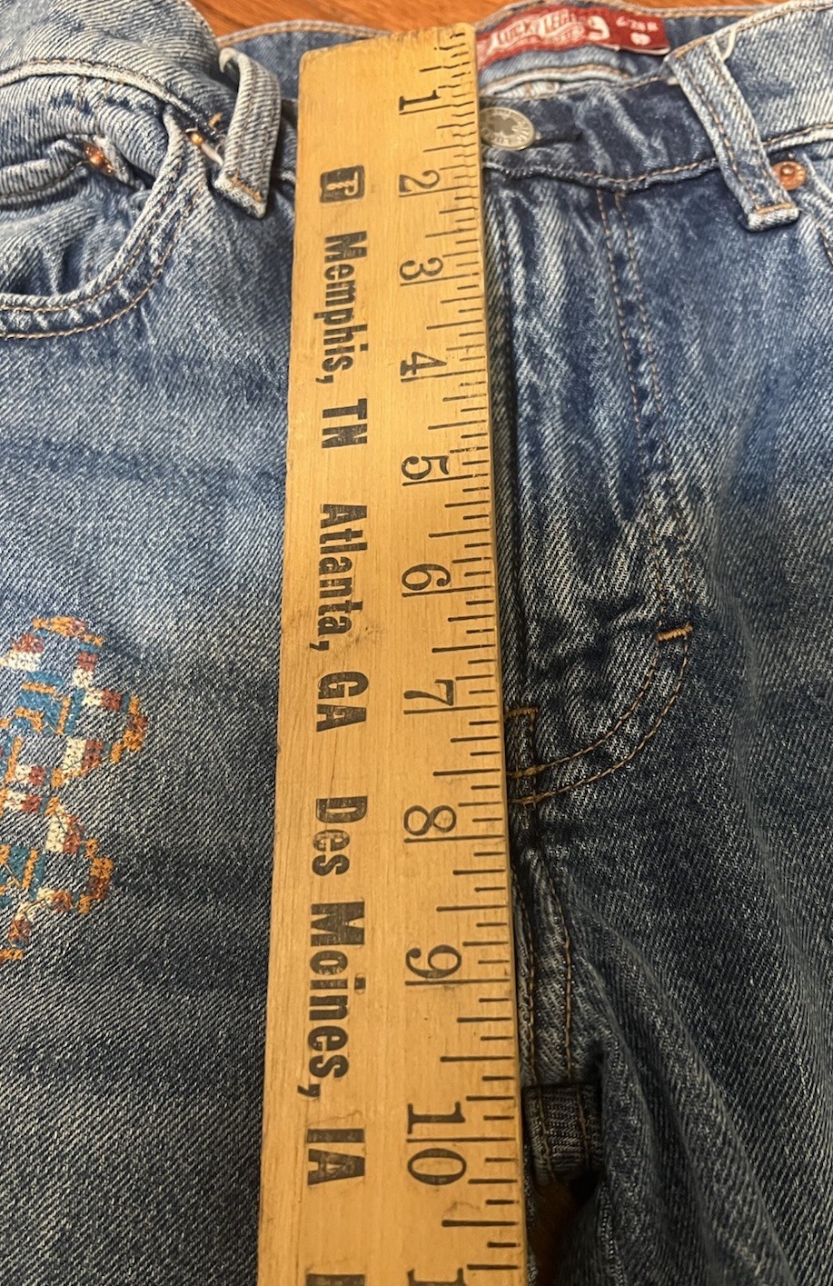 Lucky Legend Handcrafted Blue patchwork denim jea… - image 6