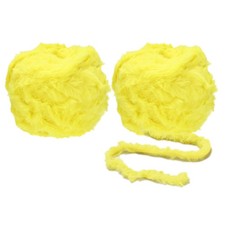 70yds Faux Fur Yarn 2 Skeins Fuzzy Crochet Soft Chunky Polyester Lemon Yellow