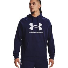 Image of 0196884200633 Under Armour Rival Fleece Logo HD Men's Sweatshirt navy blue