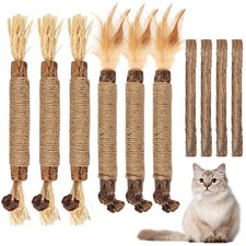 Bissap 10 PCS Silvervine Chew Sticks for Cats, Catnip 10 PCS, Natural