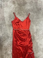 Red Satin Fitting Prom Dress Size S/M