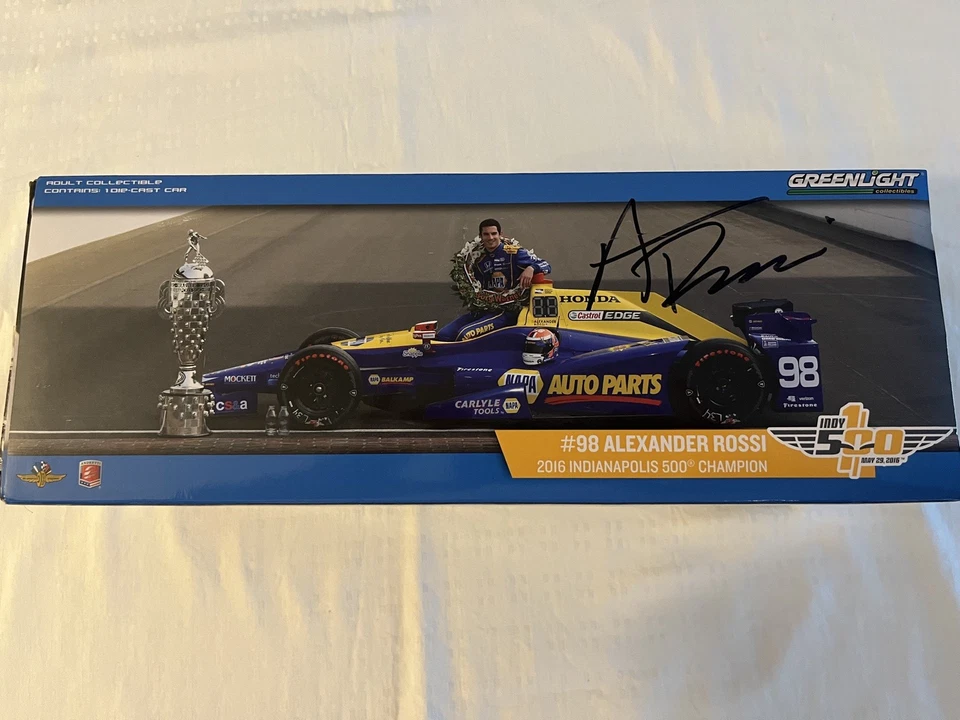 Greenlight Alexander Rossi Indy 500 ganador 2016 Die-Cast Car 1:18 Limited Foto 2 de 4