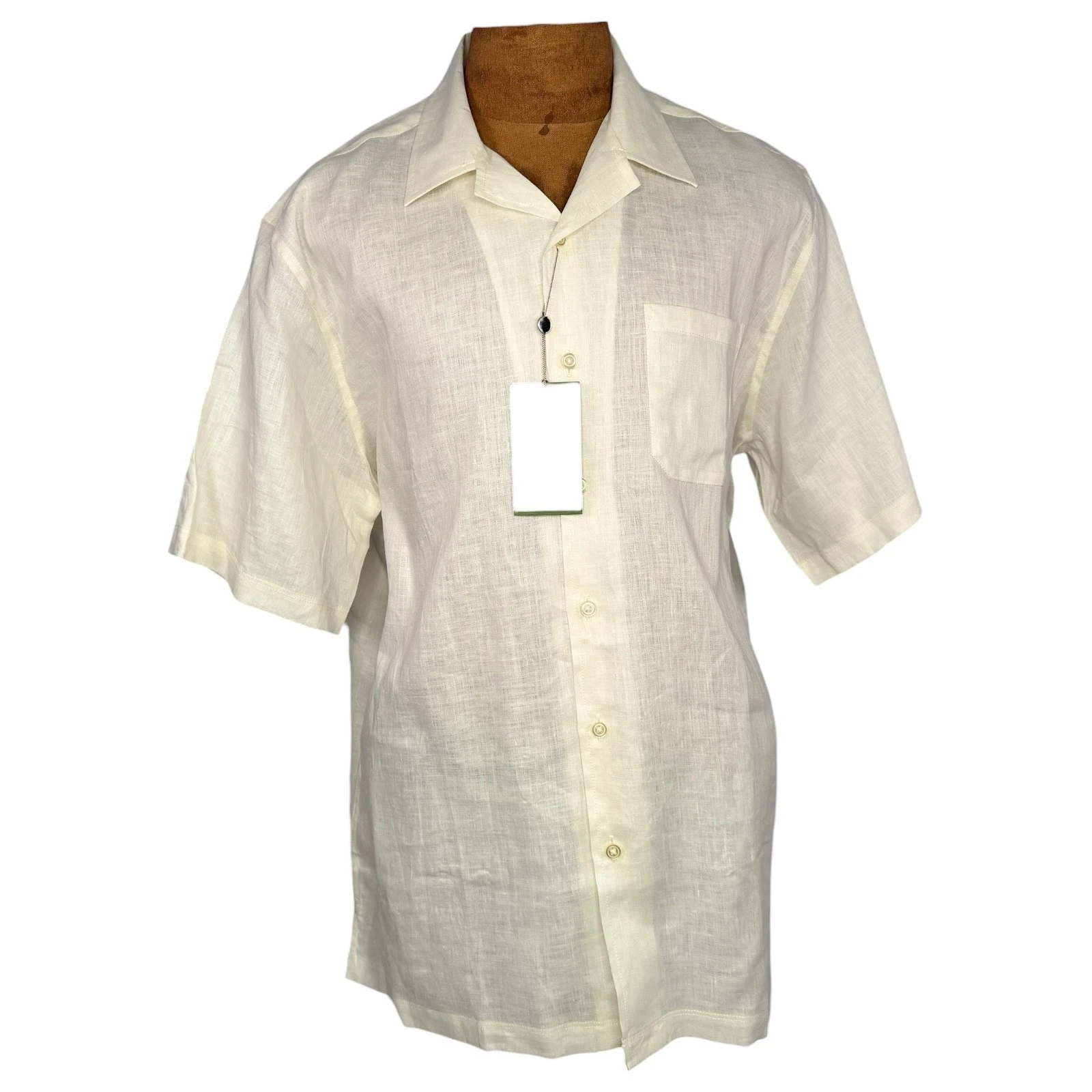 Joseph Abboud Beige 100% Linen Mens XL collar button down Shirt vacation NEW
Opens in a new window o