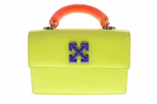 Off-White Green Jitney 1.4 Leather Shoulder Bag Women Used Authentic