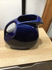 Big Fiesta Cobalt Blue Disc Water Pitcher Post 86  Fiestaware Ceramic