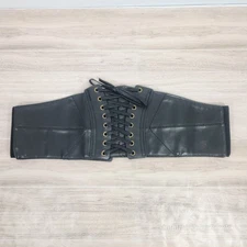 Spirit Halloween Black Vegan Leather Waist Cincher Belt One Size, Cosplay