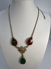 Vintage 120 12k Gf Amco Scarab Gemstone Necklace 16 Egyptian Revival