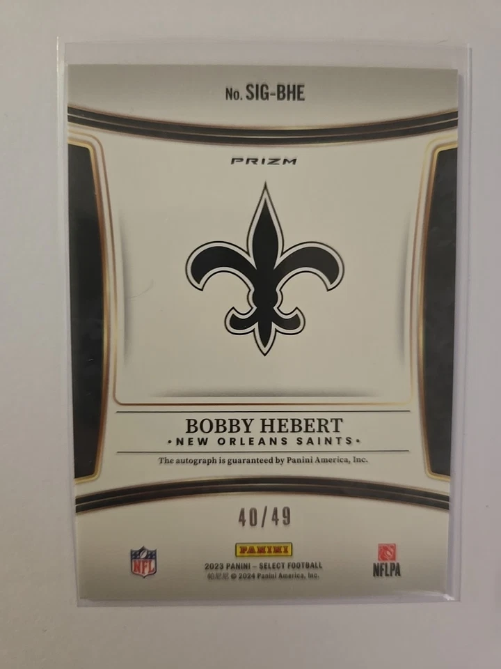 QB Auto #'d /49 - Bobby Hebert New Orleans Saints. 2023 Panini Select - Image 2 of 4