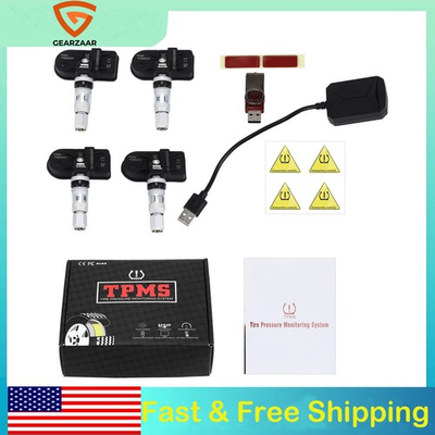 #ad Android USB TPMS Car Tire Pressure Monitoring System Wireless Build in Battery $37.99