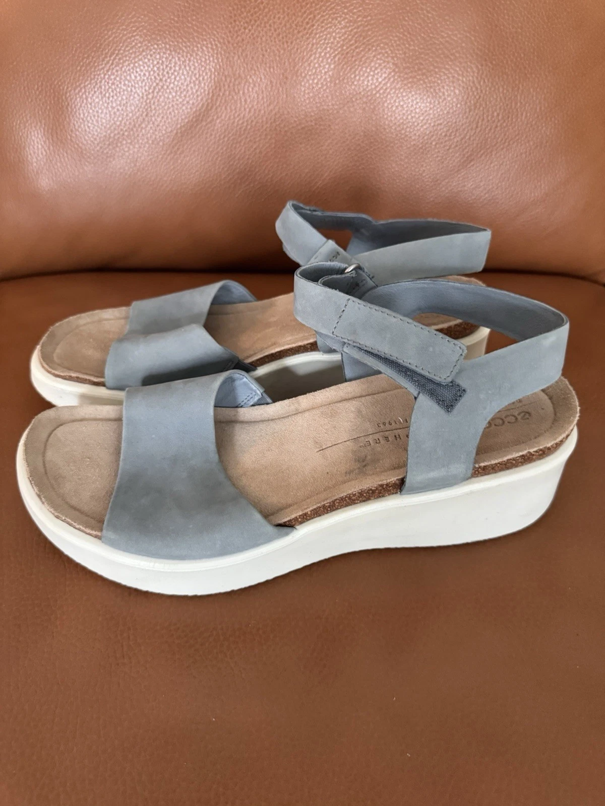 Ecco sandalo donna Flowt zeppa sughero cemento tg 10 41