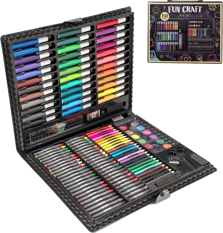 Valigetta con Pennarelli Pastelli Acquerelli Set Artistico Completo per Bambini - Imagen 2 de 4