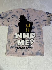 Nuevo Real Bad Man ¿Quién soy? Camiseta manga corta rosa para hombre mediana