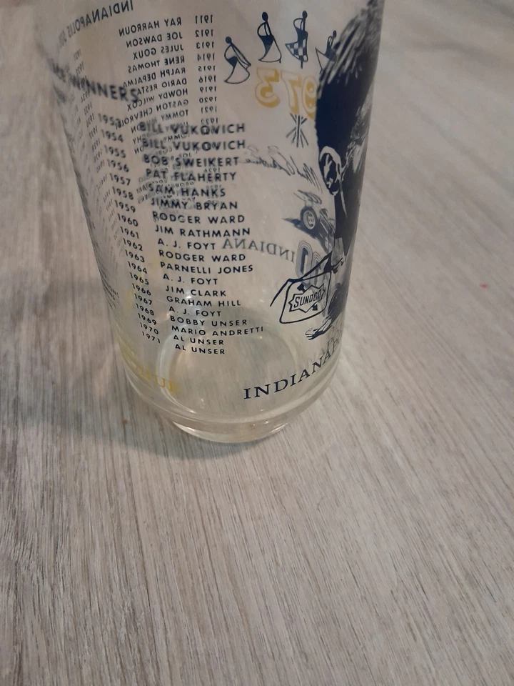 Vaso de vidrio Indianapolis 500 Mark Donohue 1973 Foto 4 de 4