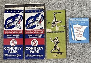 Lot Of 4 Vintage Baseball Matchbooks, 1 Full Matchbook
