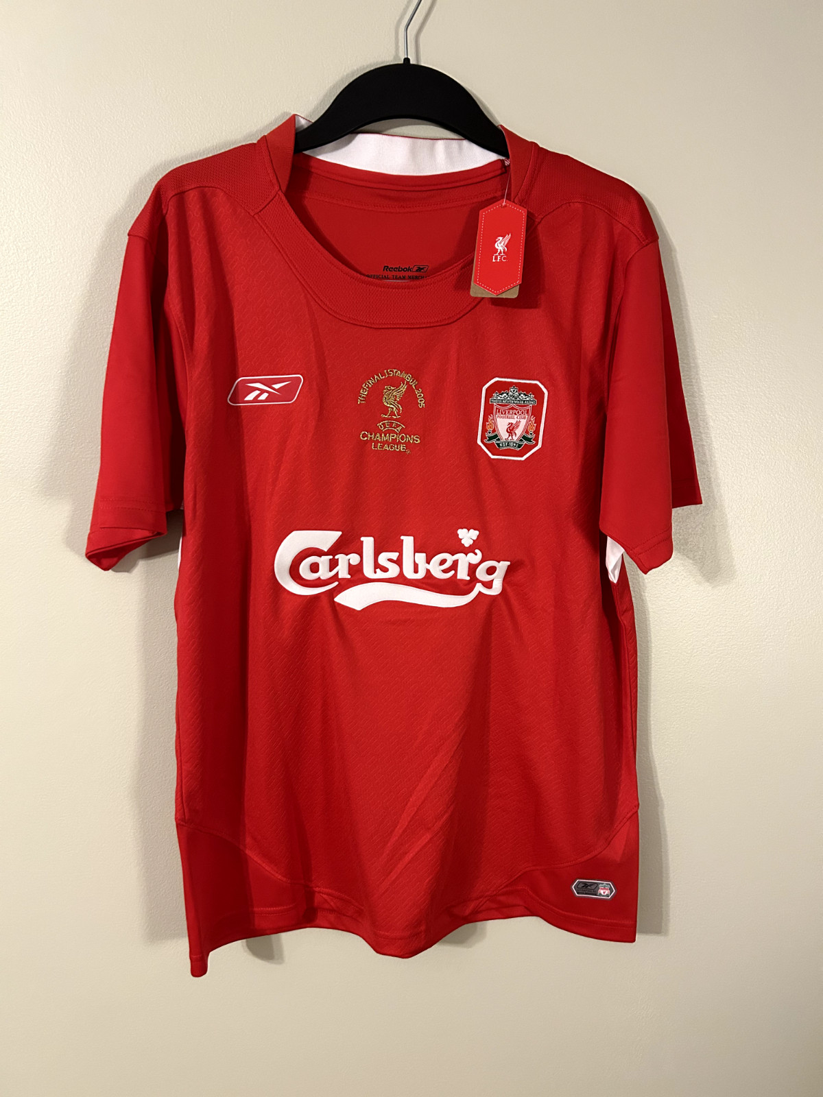 Liverpool Gerrard #8 2004/05 Reebok Home Jersey UCL Final Football Soccer Shirt