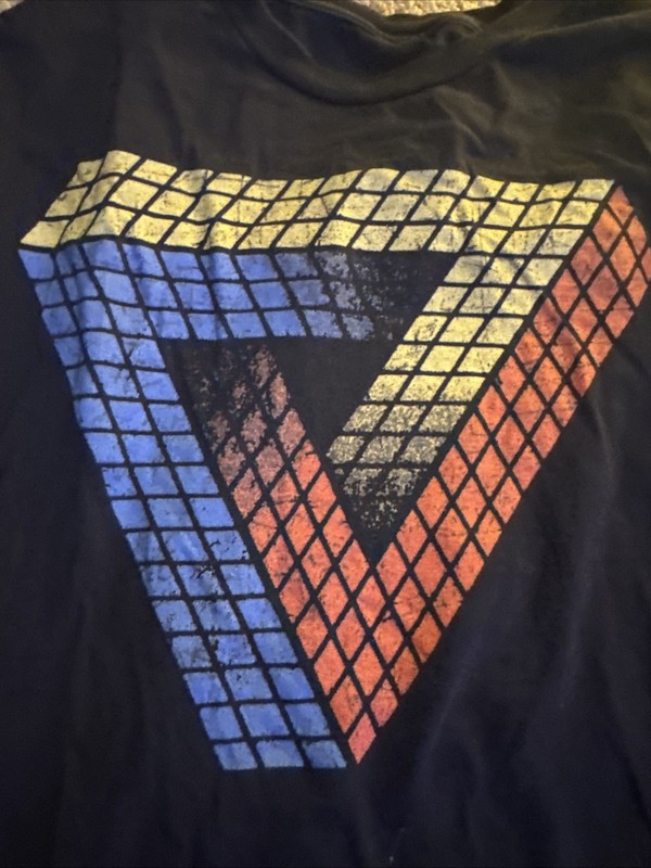 Vintage 1980s 1990s Infinity Loop Black T Shirt Men's Rare Yellow Blue Red Large