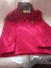 Vintage 1998 Red Ferrari SF Embroidered Cotton Quarter Zip Sweatshirt Large