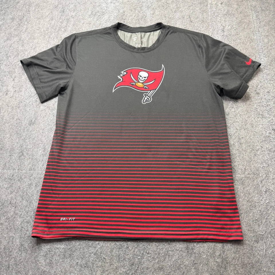 Tampa Bay Buccaneers Nike Performance Camisa Hombres L Gris Rojo Cuello Redondo DRI-FIT Foto 2 de 4